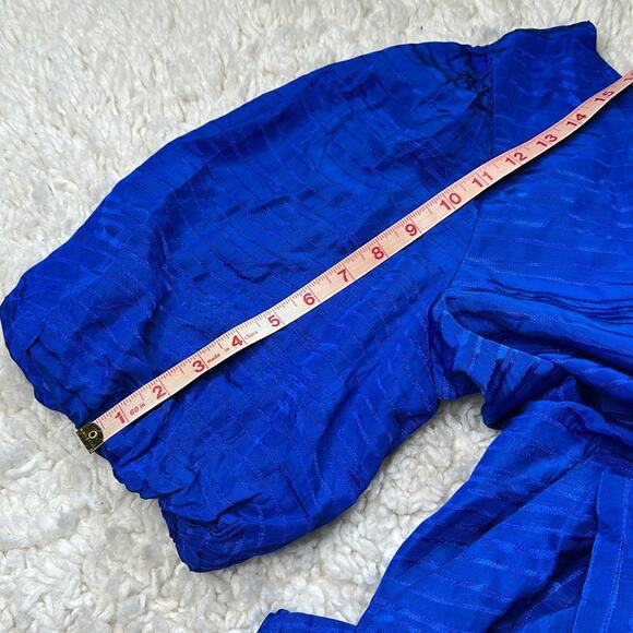 Guess Blue Ocean SS Alyssandra Romper Vibrant Blue Dress Tie Detail Wrap Top BK5 - Picture 12 of 13